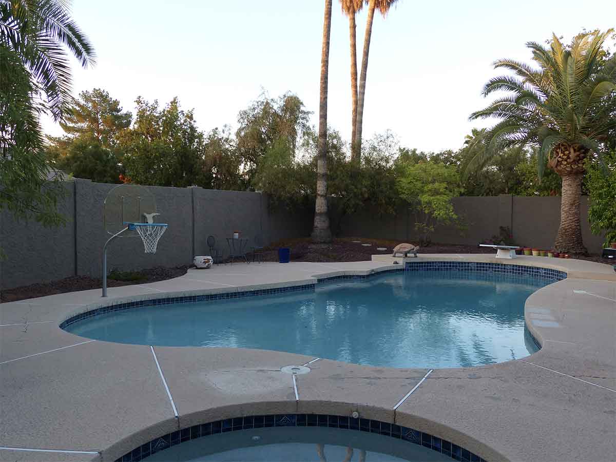 Before: Cracked and Faded Residential Pool Deck